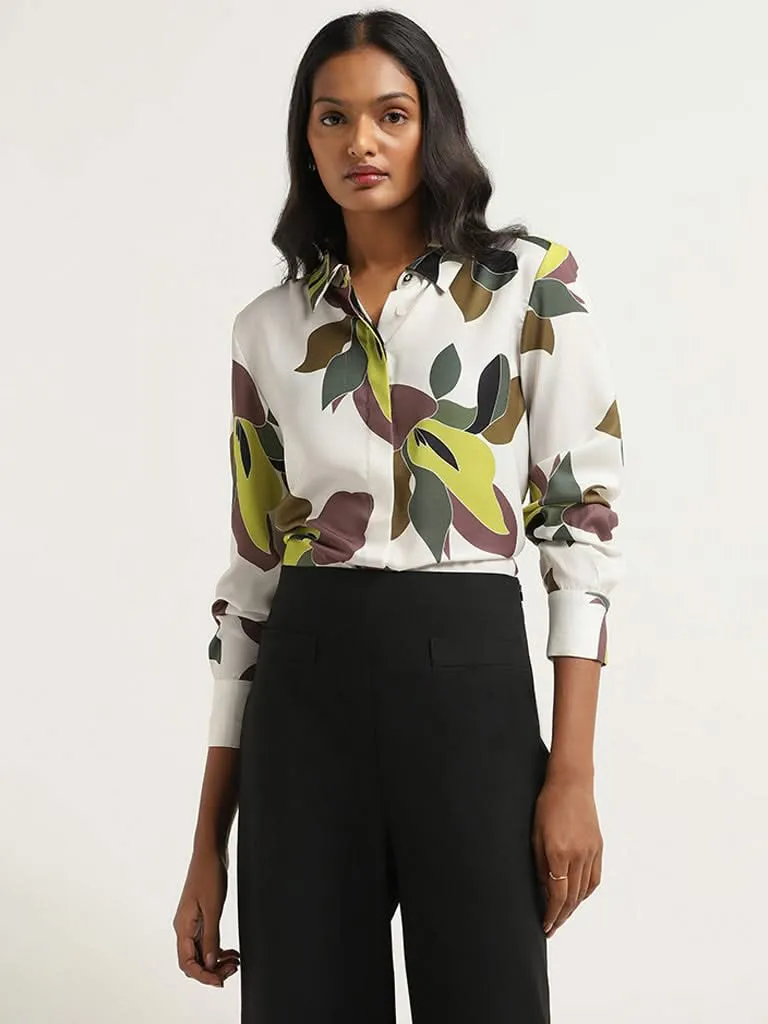 Wardrobe White Bold Printed Shirt