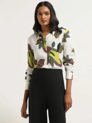 Wardrobe White Bold Printed Shirt