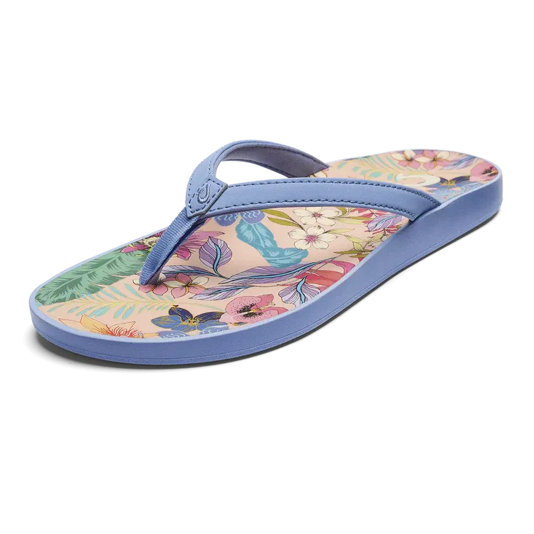 Women's Olukai Puawe Color: Cloud Blue / Flower